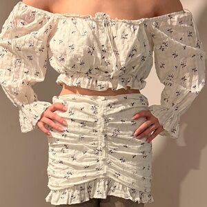 CO White Women's Top with Elastic Waistband